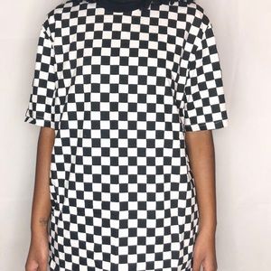 Checkered Print Short Sleeve